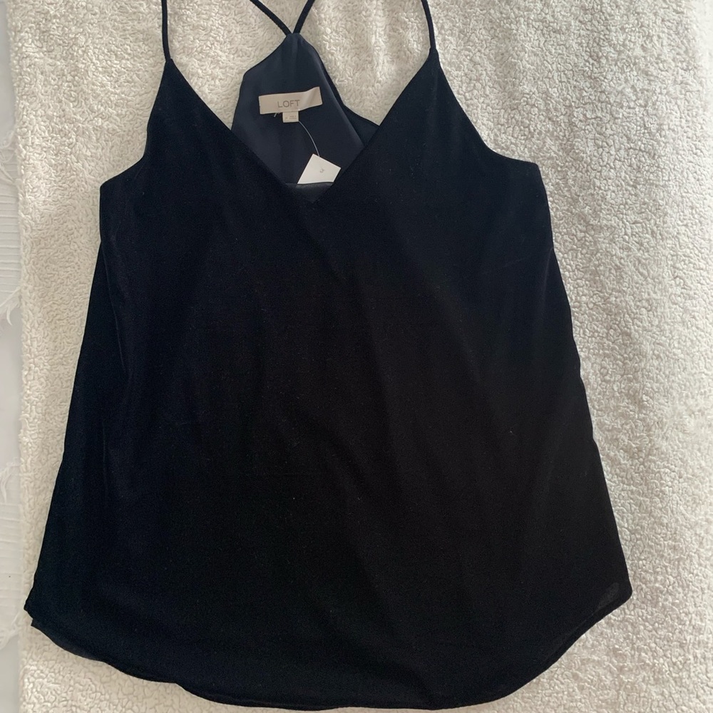 Loft suede thin strap t back top